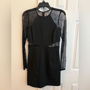 BCBGeneration Black Lace Long Sleeve Dress